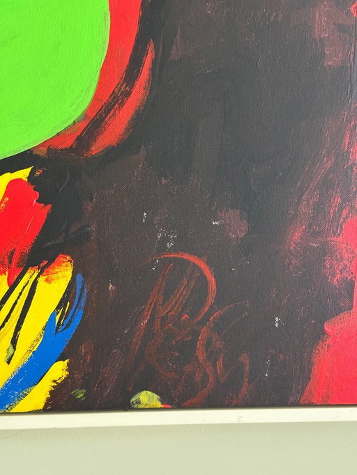 Kiss, painting in the style of Herman Brood