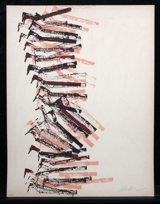 Arman, Fernandez - Drill's Fall, 1977 - Color lithograph on Arches - hand signed