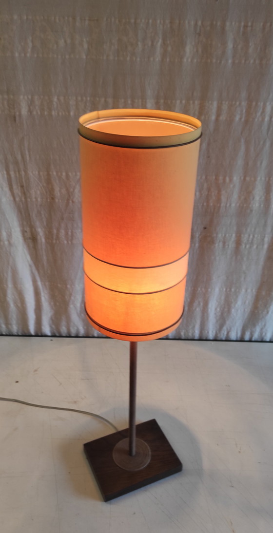 Image 1 of Scandinavian-style table lamp in wood and rope - mid-20th century