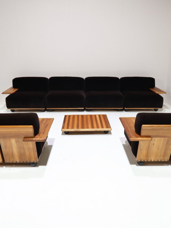 Image 1 of Conjunto de sofás modulares Pianura Mario Bellini Cassina marrón Italia años 70