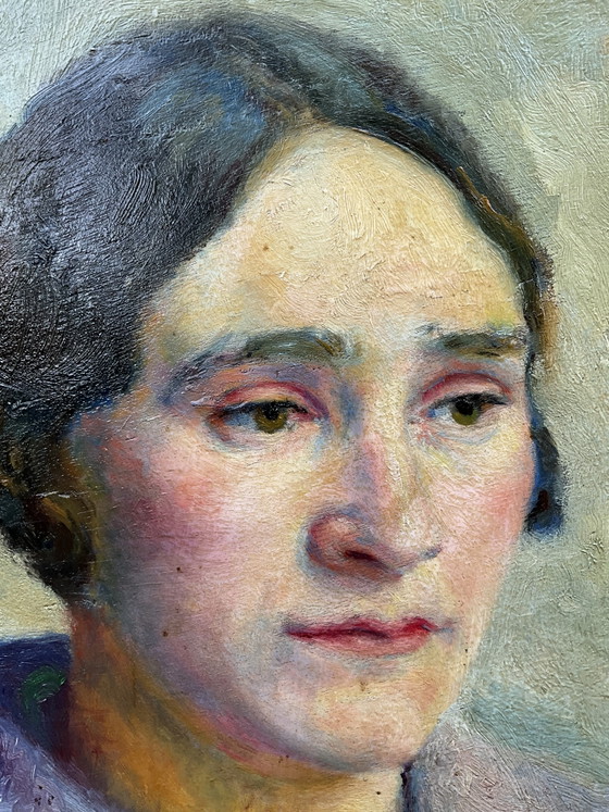 Modernist Female Portrait, Oil on Wood Panel, Circa 1930 – Paintings & Drawings (photo 4 of 10)