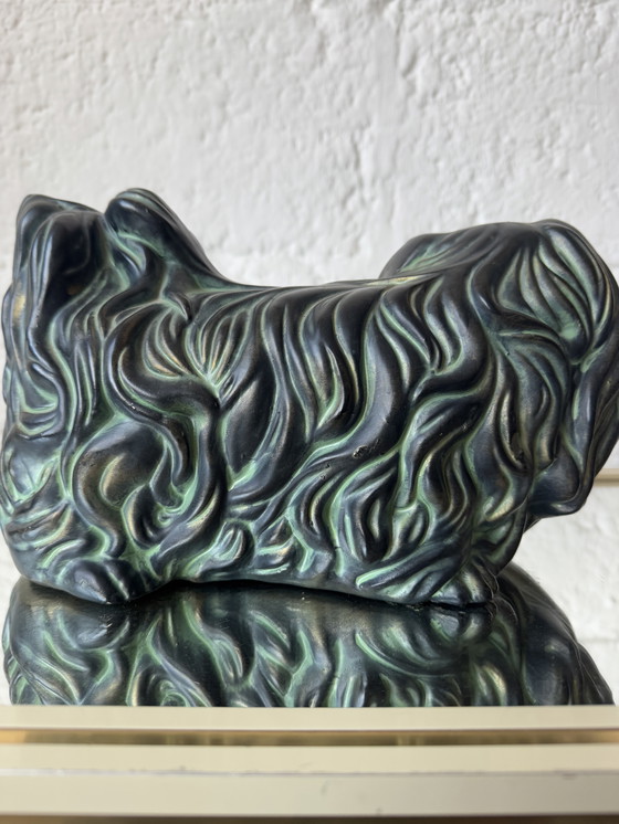 Image 1 of Cane pechinese, ceramica con patina bronzo, anni '60