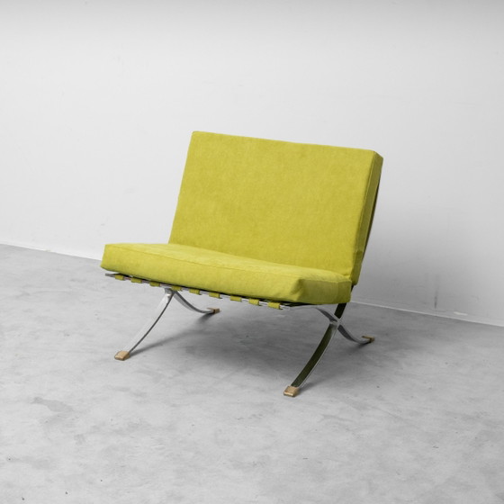Coppia di poltrone lounge vintage in metallo cromato e tessuto verde – Anni ’60 (photo 3 of 10)