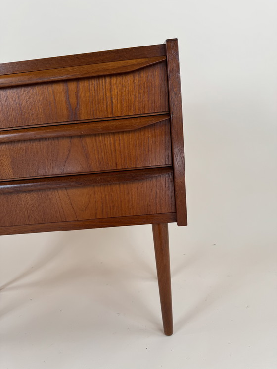 Image 1 of Small Danish Teak Cabinet with Curved Front – Perfectly Versatile