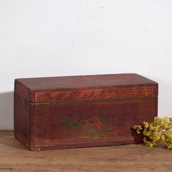 Antique red box with floral motifs (c.1900) #9 – Decorative Objects (photo 4 of 40)