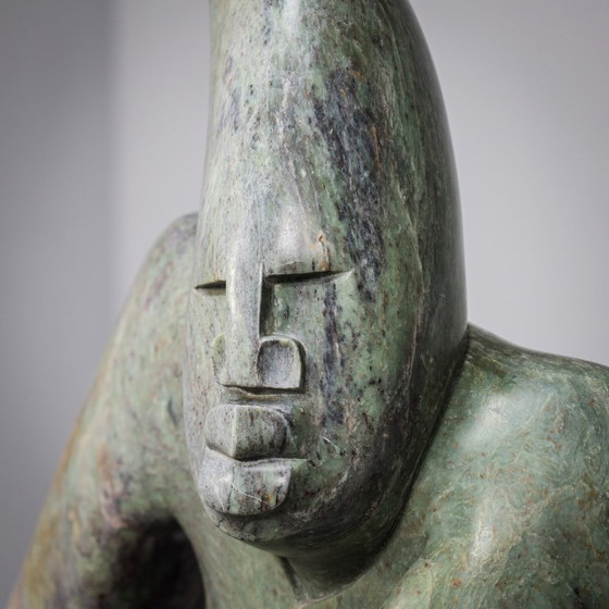 Image 1 of Shona Warrior Hand-Carved Sculpture