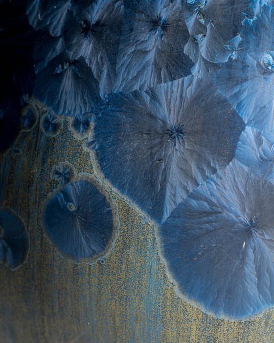 Image 1 of Vase en céramique Crystalline Blue Studio d'Albert Kiessling – Allemagne, 1996