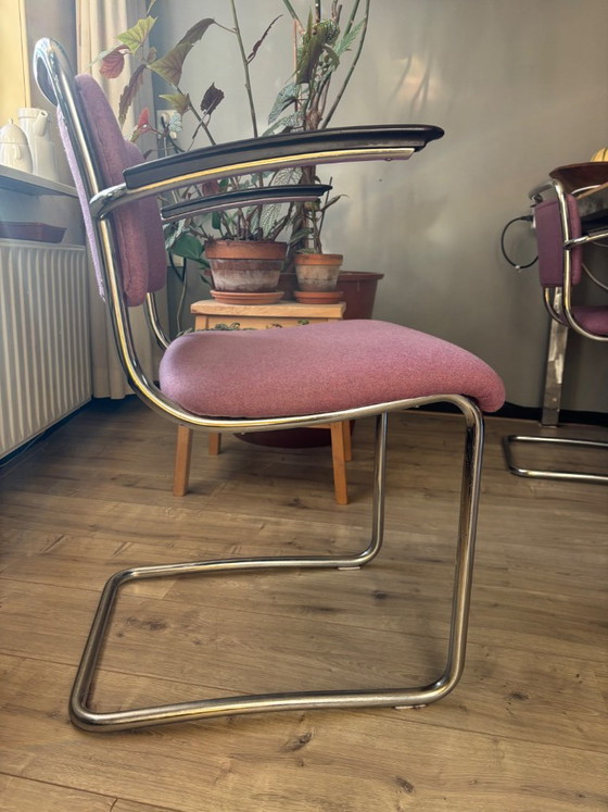 2 Gispen Esszimmerstühle, Modell 201 – Chrom (photo 3 of 8)