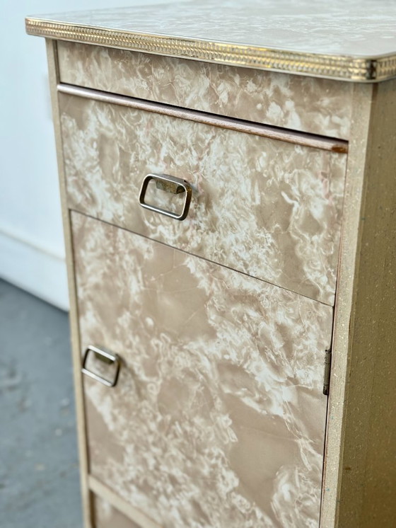 Image 1 of Vintage Bedside Table with Drawer