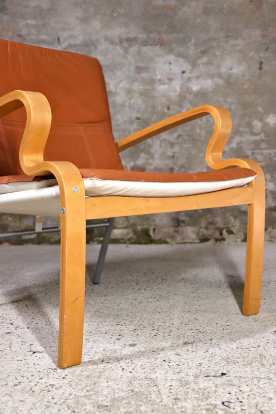 Image 1 of IKEA - Bjärred Stuhl - Cognacfarbenes Leder - Johan Huldt - 2001