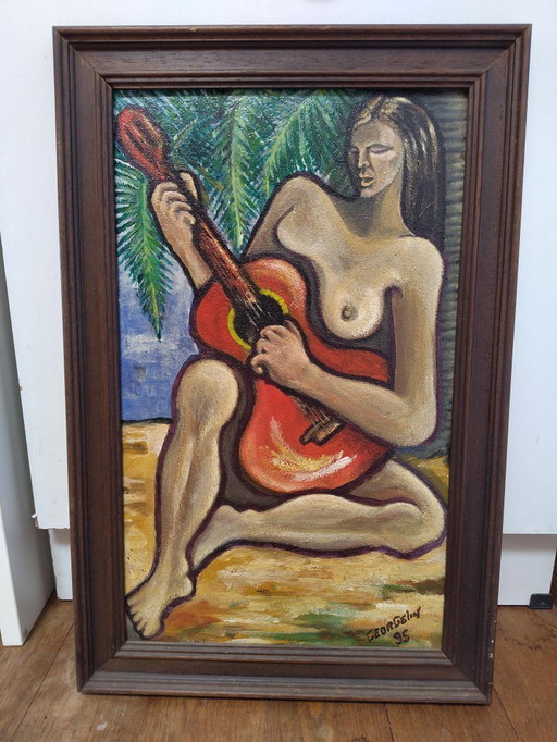 'Symbiosis' by Georgelin, oil on panel, French artist from Morvan