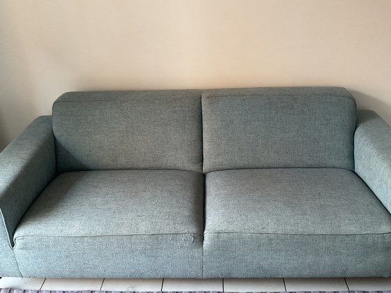 Image 1 of Canapé Trois Places Tissu Bleu 214/58/82 Cms