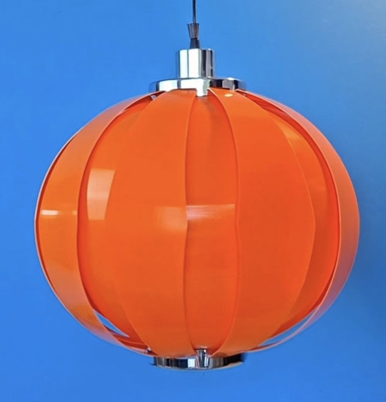 Grande Lampada a Sospensione Vintage Arancione Space Age – Massive, Lampadari, Metal, Plastic (photo 3 of 7)