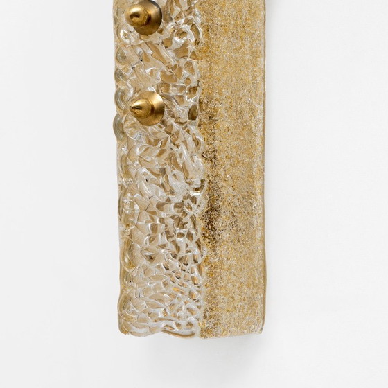 Image 1 of Coppia di applique in vetro di Murano con grana dorata e ottone.