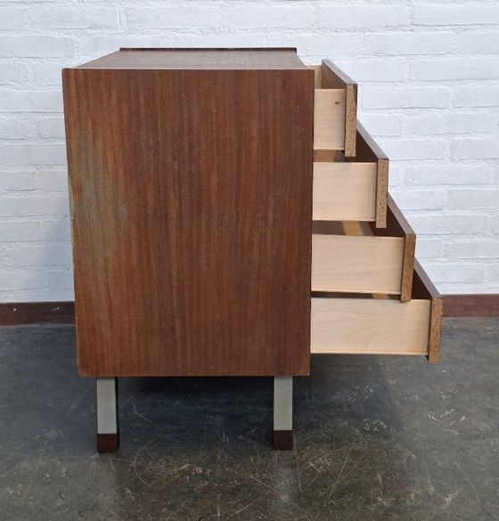 vintage ladenkastje, Ladekasten, Metaal, Hout, Bruin (foto 7 van 13)