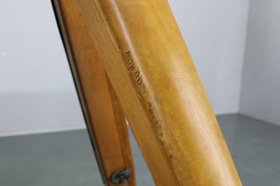 Image 1 of Tsjechoslowaaks turnpaard van leer en hout uit de jaren 50, in hoogte verstelbaar