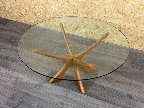 Teakhouten salontafel T118 glas uit de jaren 60/70 van Illum Wikkelso voor Niels Eilersen – Gold, Wood (photo 10 of 18)