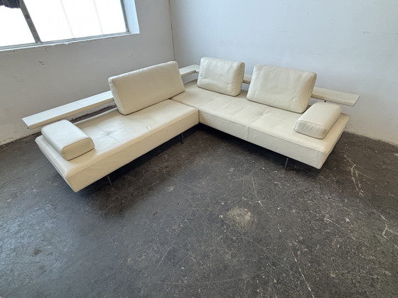 Image 1 of Rolf Benz Dono designer corner sofa couch leather beige