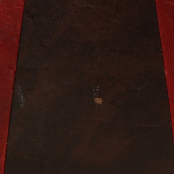 Image 1 of Poggiapiedi vintage rotondo Marrone Rosso Skai