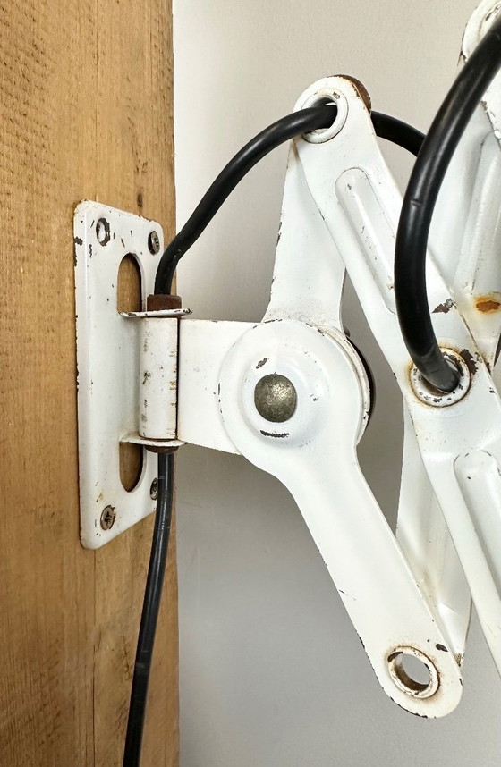 Image 1 of Lampada a forbice industriale della Germania dell'Est di VEB Zweckleuchtenbau Dresden, anni '50