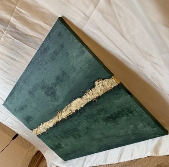 Image 1 of Acrylic painting "Golden Emerald"