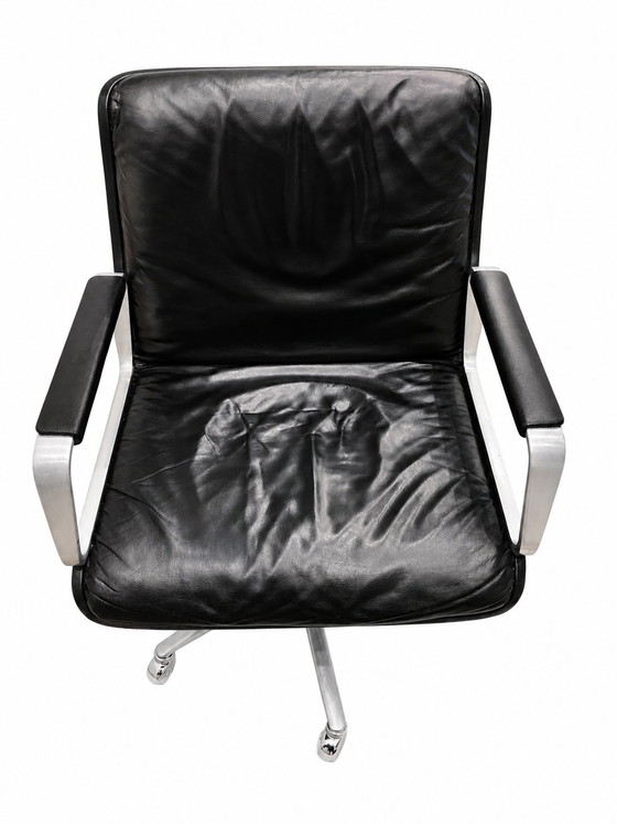 Wilkhahn Delta 2000 bureaustoel – leer & aluminium – designklassieker – Wilkhan, Draaistoelen, Leather (photo 5 of 10)