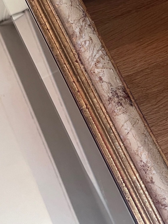 Image 1 of Houten regency facet spiegel met marmer patroon 