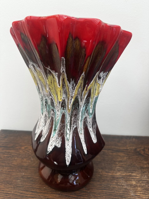 Grand Vase attribué Vallauris H 32 cm Forme Coquillage - Vintage 