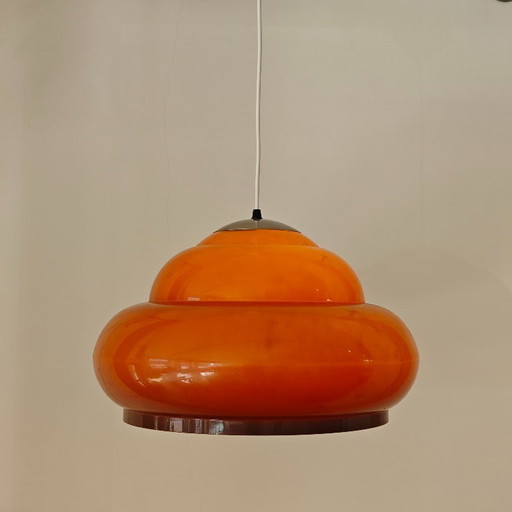 Suspension vintage en plastique marron