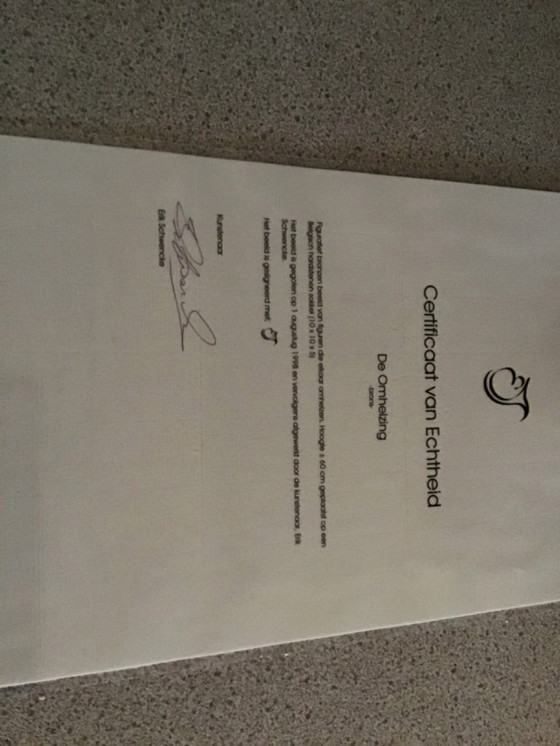 Image 1 of Sculpture en bronze « L'Étreinte » d'Erik Schwencke. Hauteur : 60 cm.