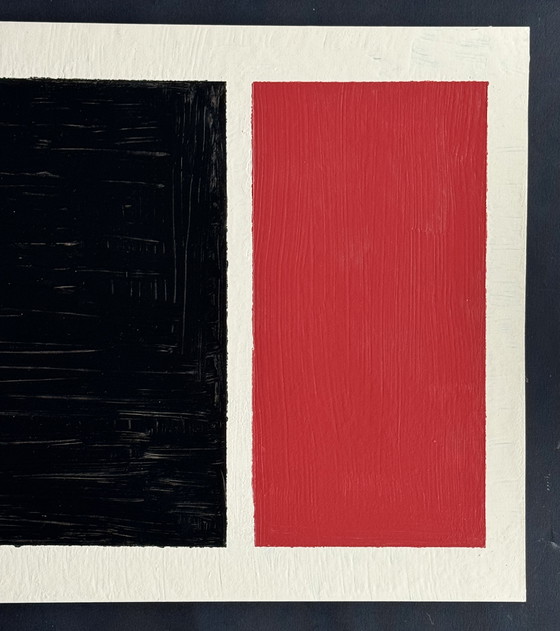 Image 1 of Shozo Hirai - Prachtig constructivistisch schilderij circa 1980