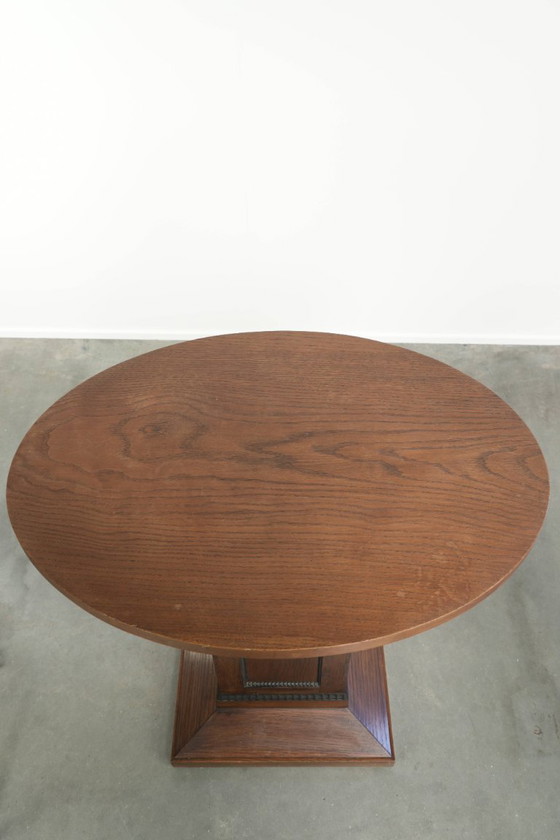 Bellissimo Tavolino/Tavolo centrale olandese in rovere con design di lusso della Scuola di Amsterdam e (photo 6 of 12)