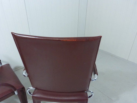 Image 1 of 4 fauteuils Arcadia en cuir, par Arper Italie, 1980