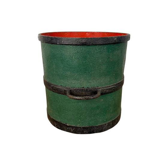 Vintage green bucket with handles, Decorative Objects, Metal (photo 3 of 9)