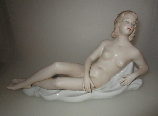 Reclining Nude, Porcelain Figurine