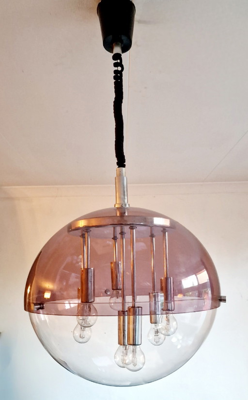 Lampe à suspension Space Age, Raak Amsterdam, années 1970. – hanglampen, Metal, Plastic