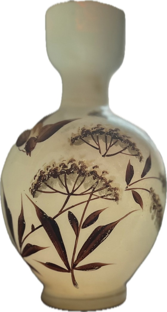 Image 1 of Hand-blown vintage vase 2x Japanese opal glass