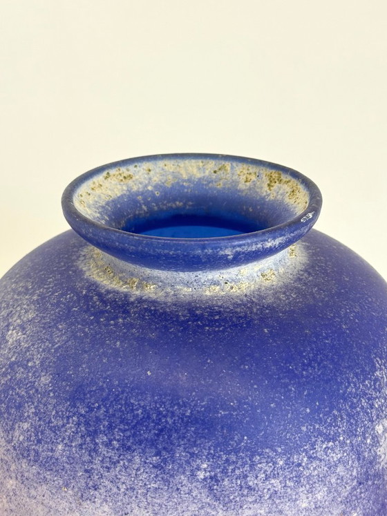 Image 1 of Vintage Murano amphora vase cobalt blue