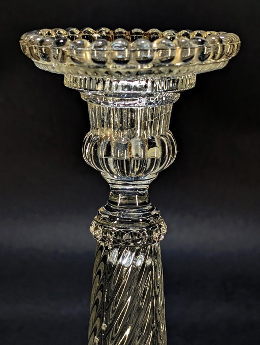Neoklassieke/Lodewijk XVI glazen kroonluchter - UV-reactief – kandelaars en kaarsen, Glass (photo 2 of 5)