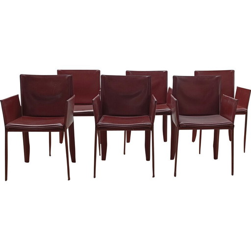 Sedia vintage Margot in cuoio spesso di Cattelan Italia