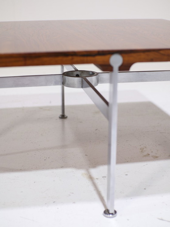 Image 1 of Sven Ellekaer salontafel palissander staal Deens 1960s