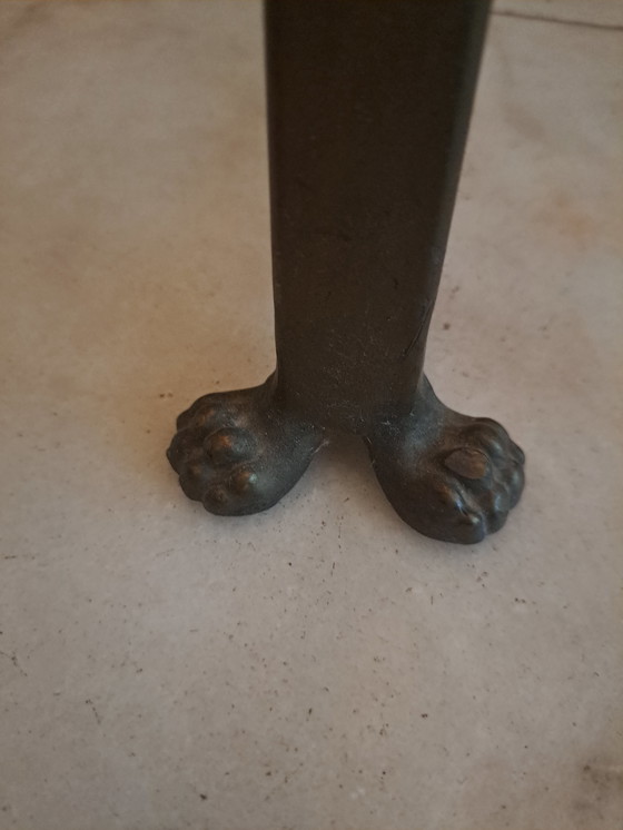 Image 1 of Standing dimmable floor lamp with velvet black and gold shade