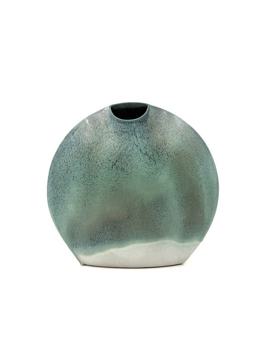 Mid-Century modern blaue Keramikvase, Frankreich 1970