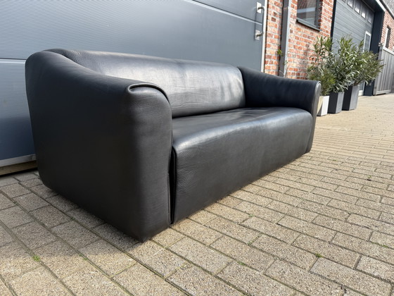Image 1 of De Sede DS47 3-Sitzer in Büffelleder 5 mm NECK Schwarzes Leder, ausziehbarer Sitz