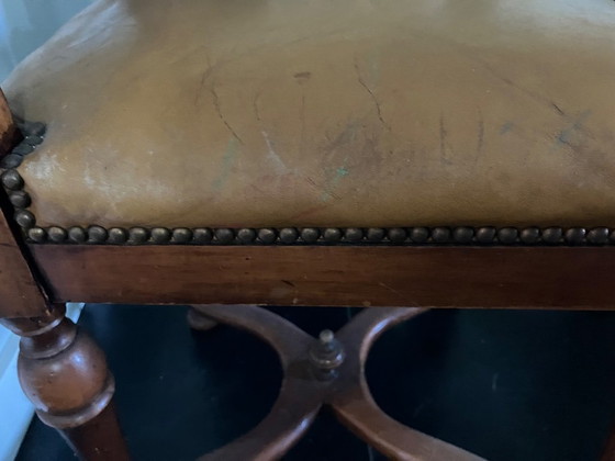 Image 1 of 4 antieke eetkamerstoelen, kersenhout