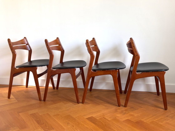 Magnificent set of 4 Danish Erik Buck model 301 chairs – Christiansen Mobelfabrik, Dining chairs, Wood (photo 8 of 19)