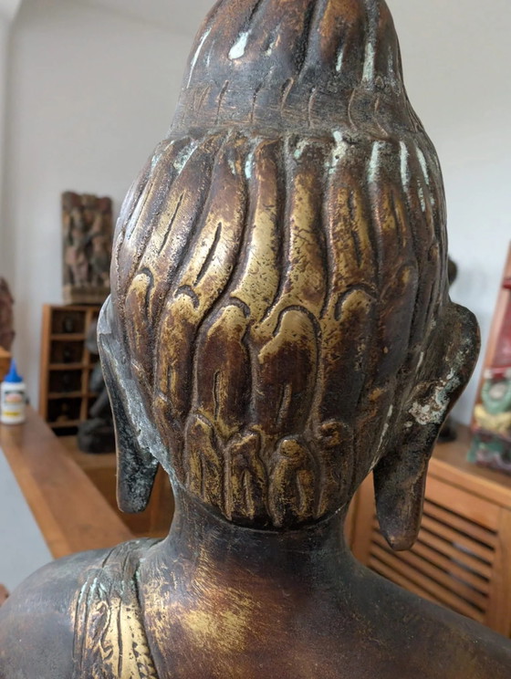 Antiker Himalaya Bronze Buddha – ca. 500 Jahre alt – Westtibetische / Mustang Tradition – Bildhauerei (photo 14 of 23)