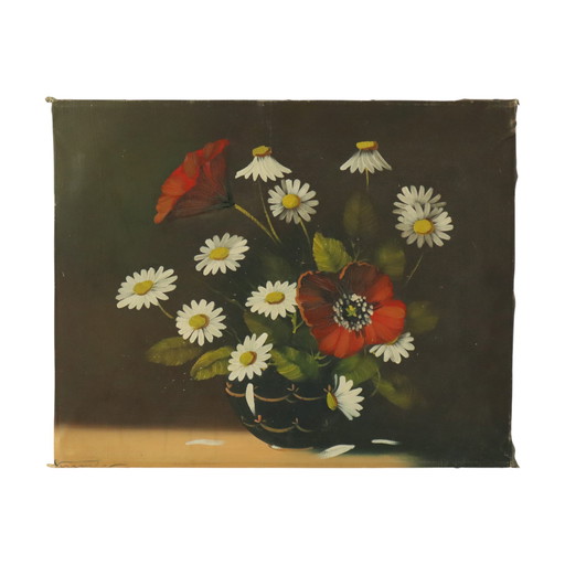 Fleurs Nature morte Peinture Marguerites Coquelicot