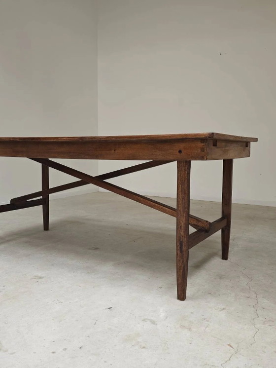 Tavolo pieghevole da officina vintage in rovere con piano nero patinato a mano. – Tavoli da pranzo (photo 33 of 37)
