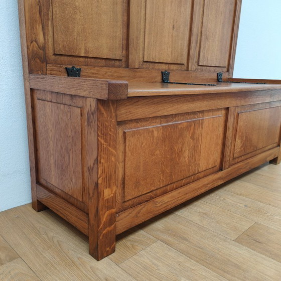 Image 1 of Vintage oak hall bench, bench, storage bench, toy chest